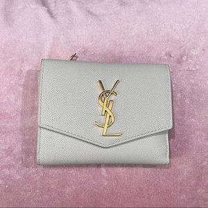Saint Laurent uptown compact wallet in blanc vintage